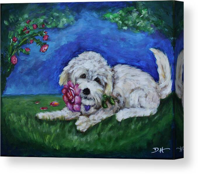 Bailey Canvas Print featuring the painting Bailey by Diana Haronis