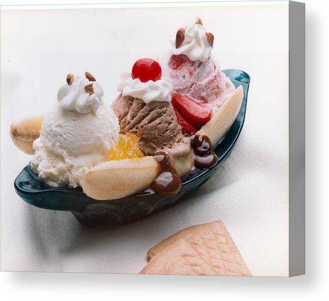 Banana Split Canvas Print featuring the photograph Banana Split by Jackie Russo