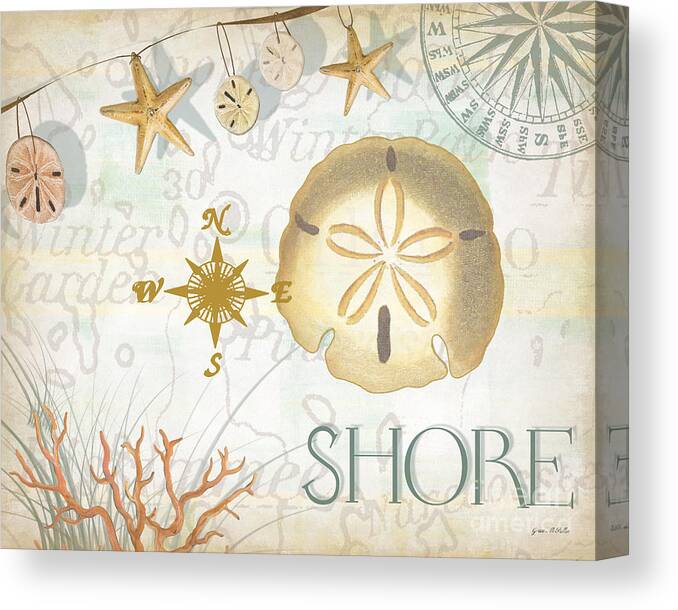 Beach Canvas Print featuring the mixed media Beach Collage D by Grace Pullen