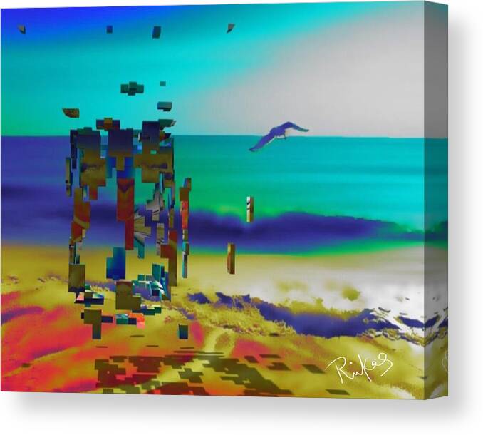 Beach Canvas Print featuring the digital art Beach Geometry by Serenity Studio Art