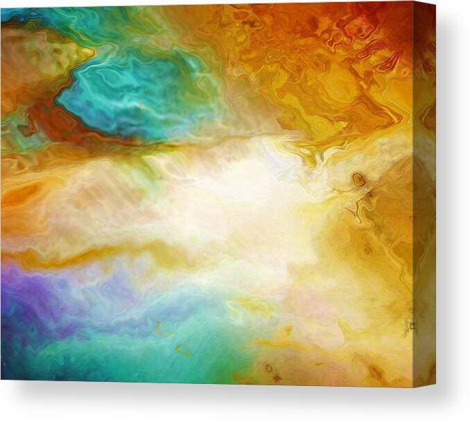 Abstract Art Canvas Print featuring the painting Becoming - Abstract Art - Triptych 2 Of 3 by Jaison Cianelli