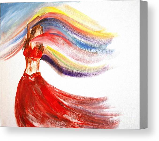 Belly Dancers Canvas Print featuring the painting Belly Dancer 2 by Julie Lueders 