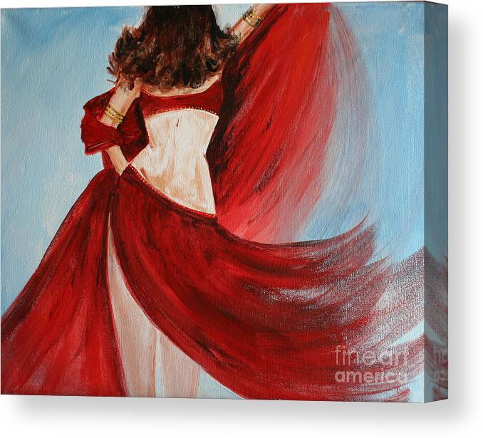 Belly Dancers Canvas Print featuring the painting Belly Dancer by Julie Lueders 