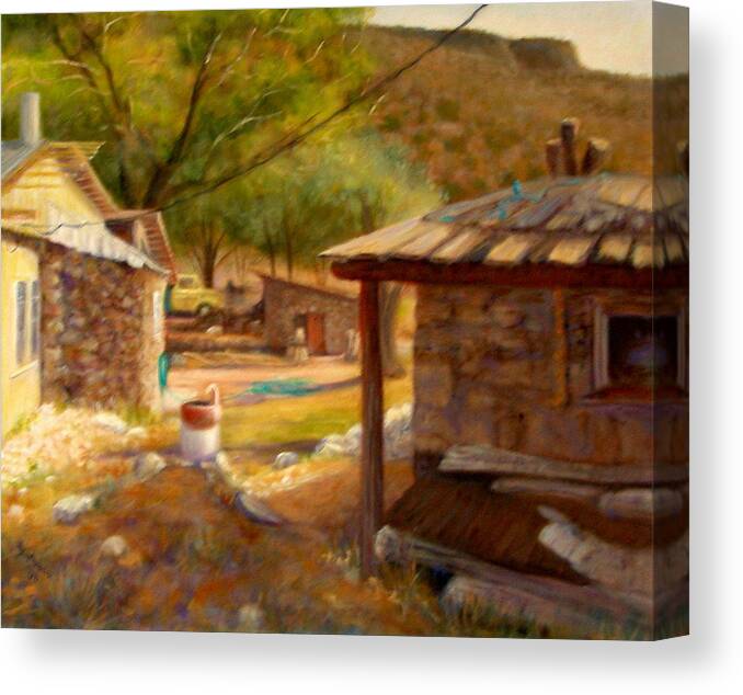 Realism Canvas Print featuring the painting Below Taos 1 by Donelli DiMaria