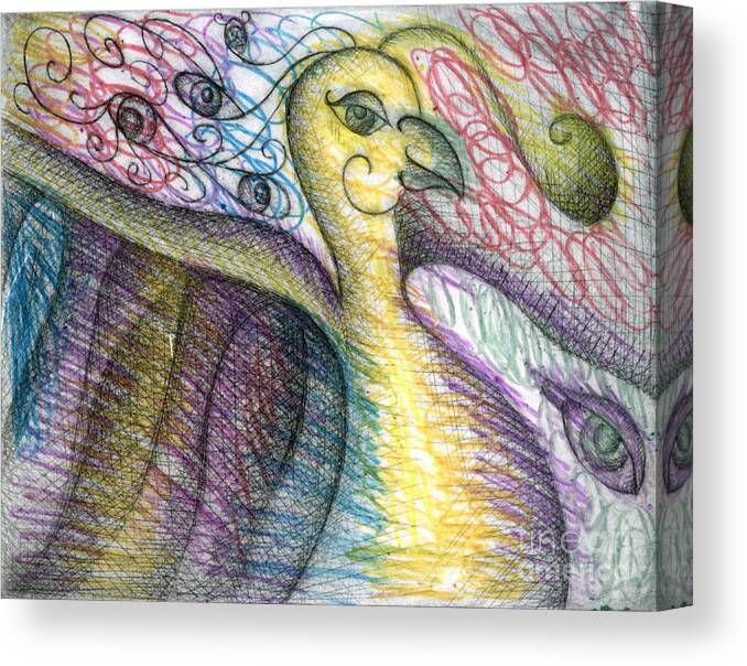 Bird Canvas Print featuring the digital art Bird by Iglika Milcheva-Godfrey