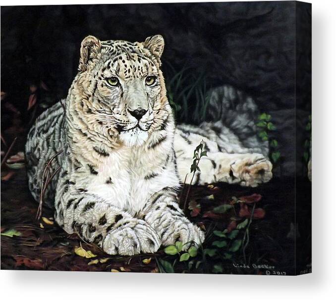 Animal Canvas Print featuring the pastel Blizzard by Linda Becker