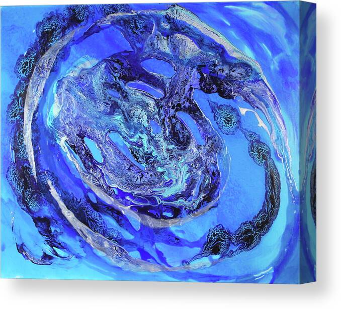 Blue Canvas Print featuring the painting Blu 2 by Madeleine Arnett
