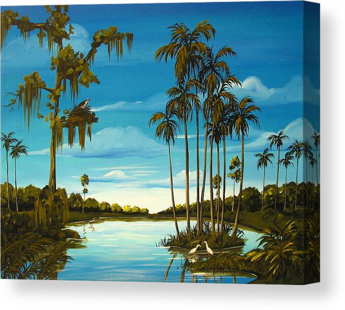 Florida Canvas Print featuring the painting Blue Day by Debbie Criswell
