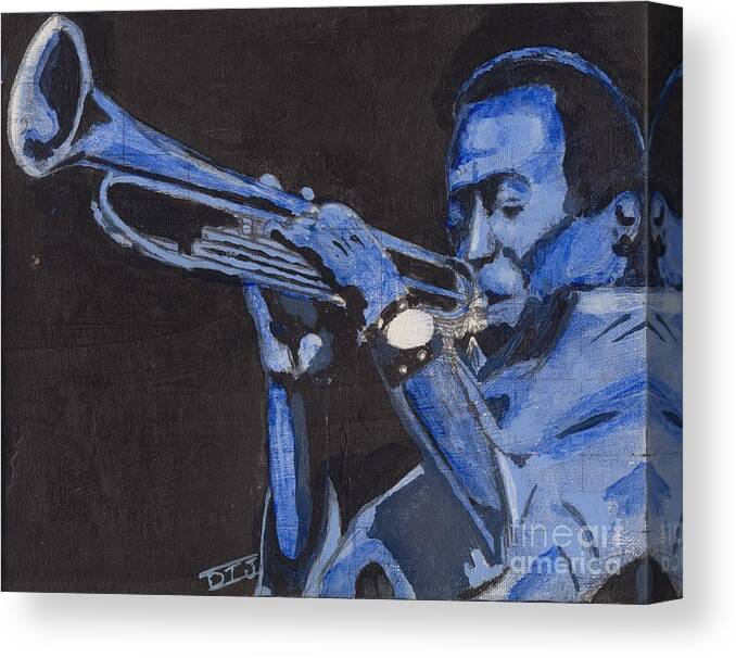 Miles Davis Canvas Print featuring the painting Blue Miles by David Jackson