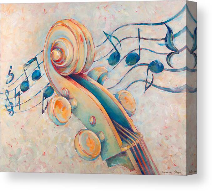 Music Canvas Print featuring the painting Blue Notes by Susanne Clark