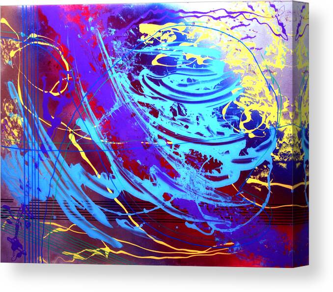 Abstract Canvas Print featuring the painting Blue Reverie by Mordecai Colodner