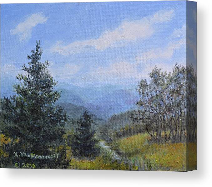 Mountains Canvas Print featuring the painting Blue Ridge Stream by Kathleen McDermott