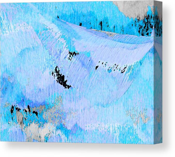 Water Canvas Print featuring the digital art Blue Water Wet Sand by Stephanie Grant