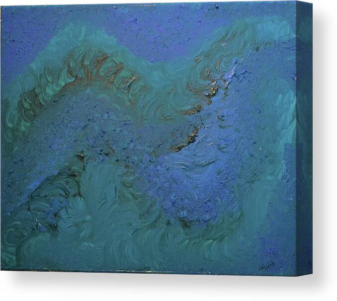 Abstract Canvas Print featuring the painting Blue Wave by Nancy Sisco