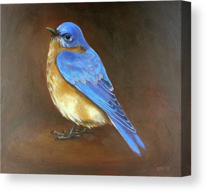 Blue Canvas Print featuring the painting Bluebird by Don Morgan