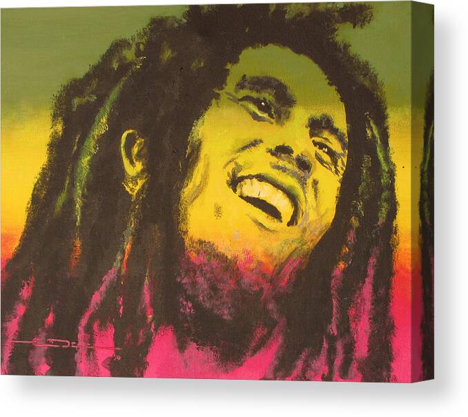 Bob Marley Canvas Print featuring the painting Bob Marley by Eric Dee