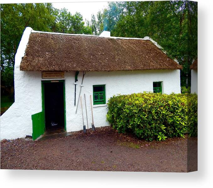 Ireland Canvas Print featuring the photograph Bog cottage by Sue Morris
