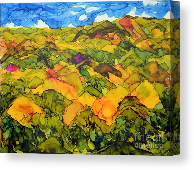 Chocolate Hills Canvas Print featuring the painting Bohol Philippines by Vicki Housel