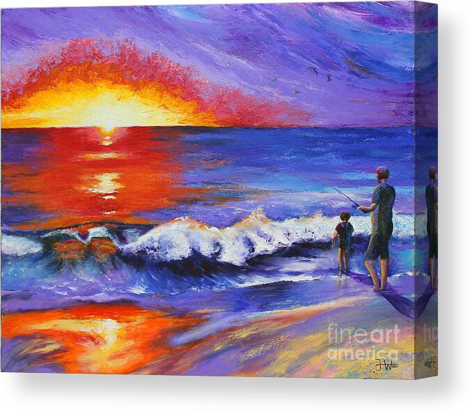 Tropical Canvas Print featuring the painting Bonding by Jerome Wilson