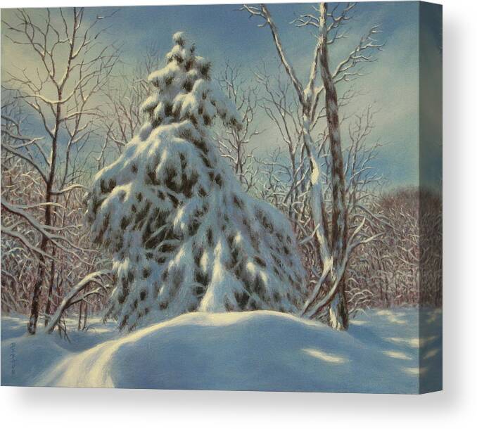 Landscape Canvas Print featuring the painting Breath Of Winter by Barry DeBaun