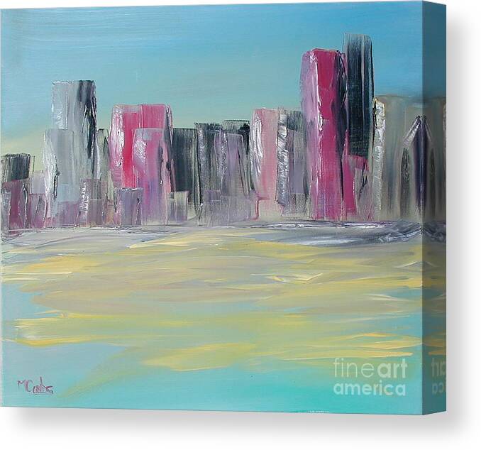 City Canvas Print featuring the painting Bregdion by Michael Combs