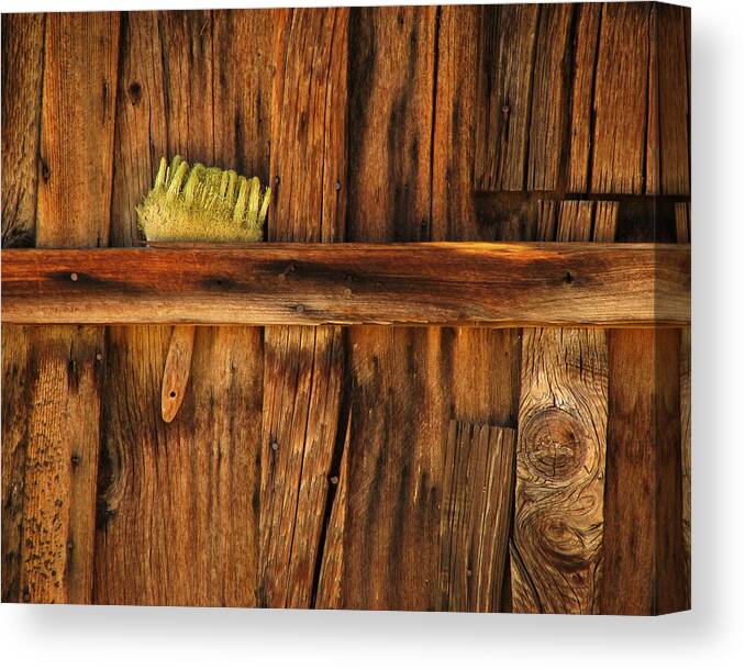 Darin Volpe Abandoned Canvas Print featuring the photograph Brush Strokes - Abandoned Shed in Mojave Desert, California by Darin Volpe