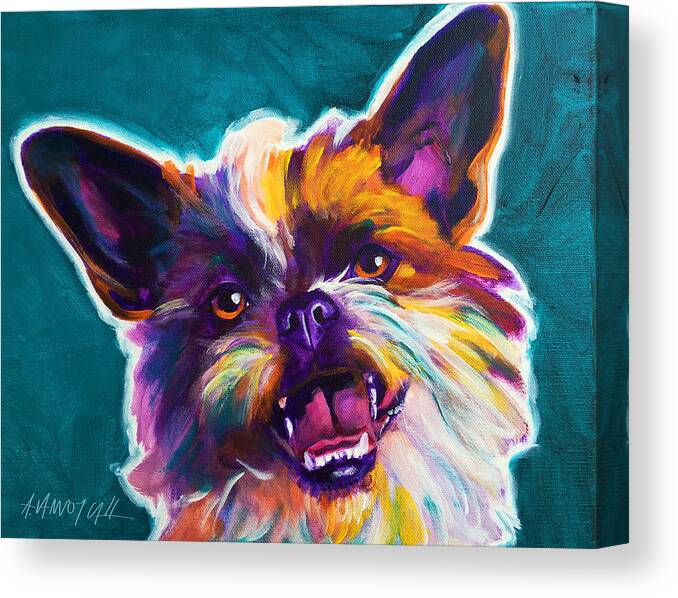 Chihuahua Canvas Print featuring the painting Chussel - Spicey by Dawg Painter