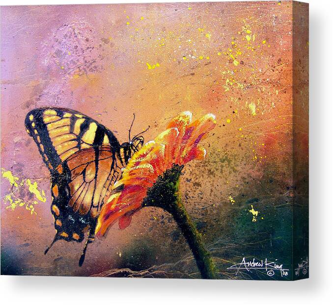 Nature Canvas Print featuring the painting Butterfly by Andrew King