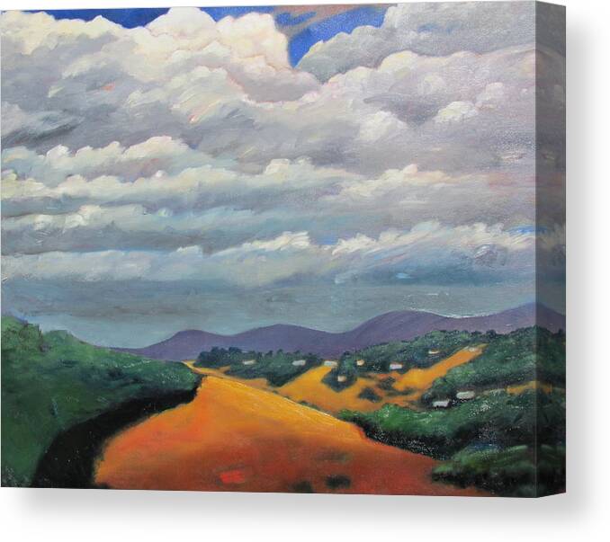Landscape Canvas Print featuring the painting CA Cloudscape by Gary Coleman