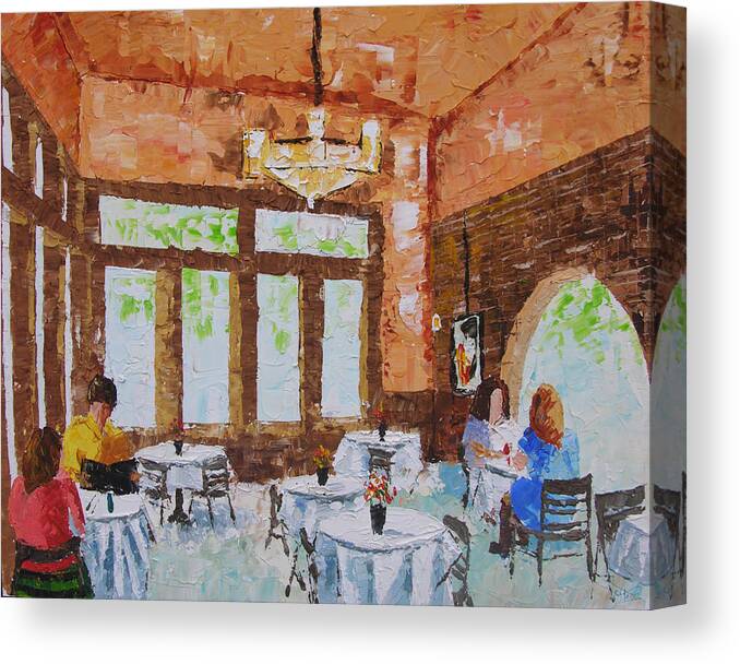 Seascape Canvas Print featuring the painting Cafe Intermezzo Atlanta GA USA by Frederic Payet