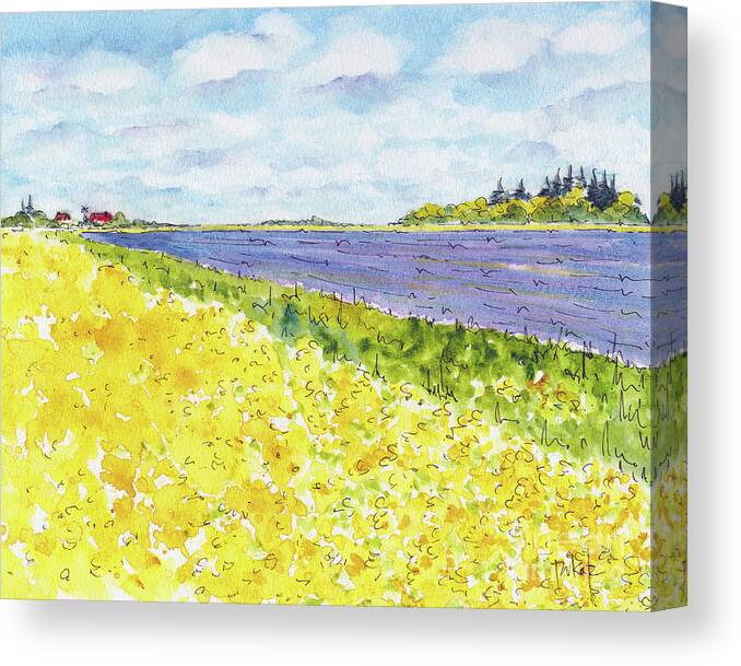 Impressionism Canvas Print featuring the painting Canada 150 Manitoba by Pat Katz