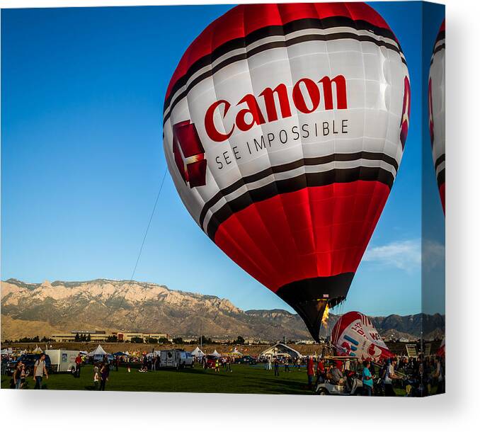 Albuquerque Canvas Print featuring the photograph Canon - See Impossible - Hot Air Balloon #1 by Ron Pate