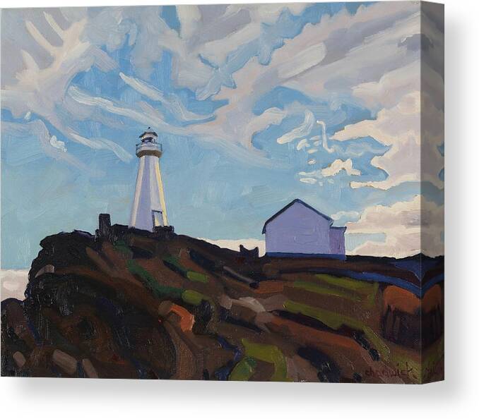 888 Canvas Print featuring the painting Cape Spear Light by Phil Chadwick