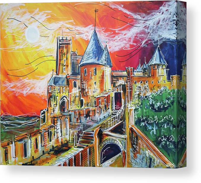 Sultry Canvas Print featuring the painting Carcassonne by Laura Hol