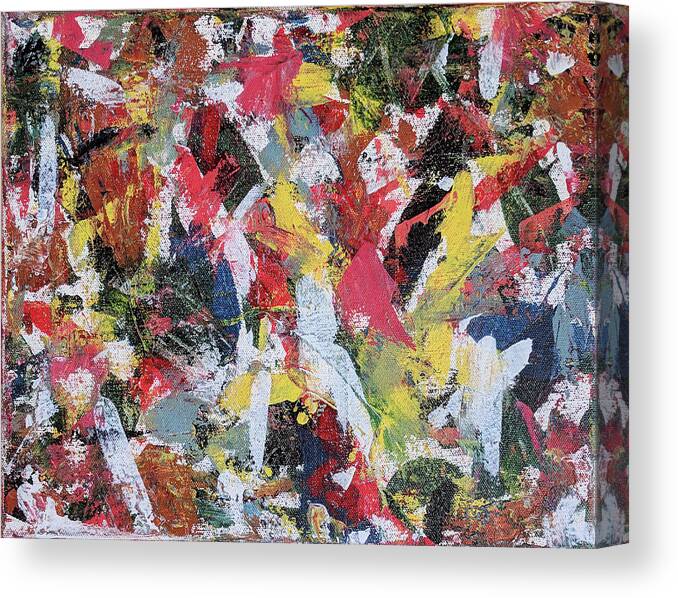 Abstract Canvas Print featuring the painting Cardinals by Trisha Pena
