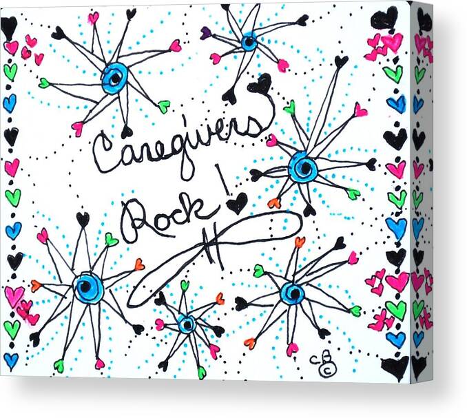 Caregiver Canvas Print featuring the drawing Caregivers Rock by Carole Brecht