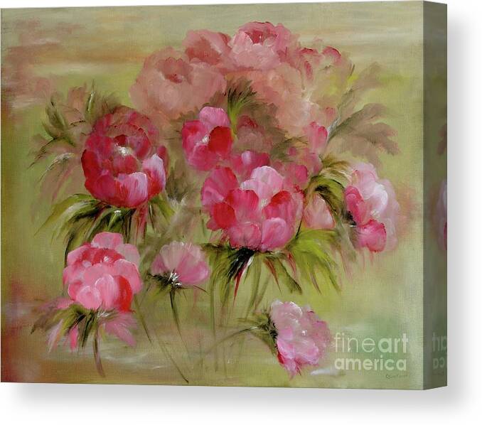 Floral Canvas Print featuring the painting Carmine Rose by Carol Sweetwood