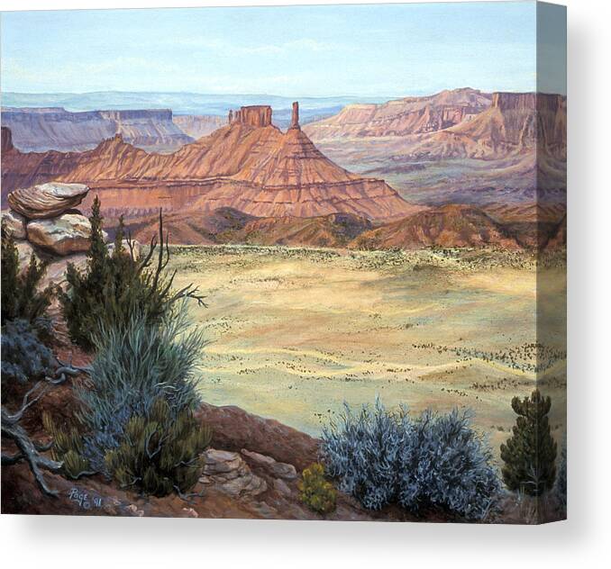 Landscape Canvas Print featuring the painting Castle Rock IV by Page Holland