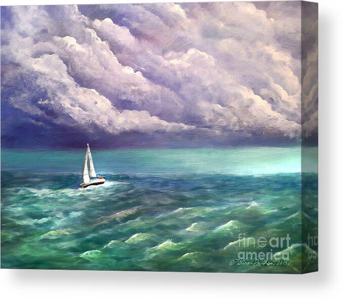 Sailing Canvas Print featuring the painting Tell The Storm by Pat Davidson