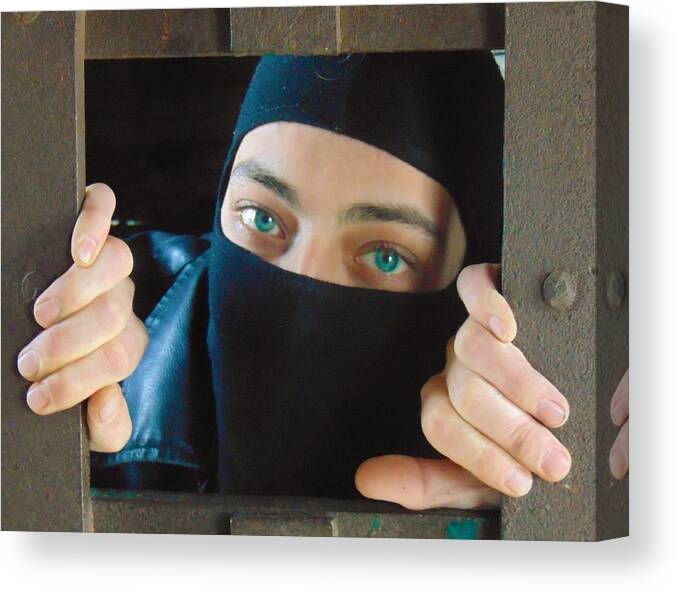 Blue Eyes Canvas Print featuring the photograph Caught in the Act by Honey Behrens
