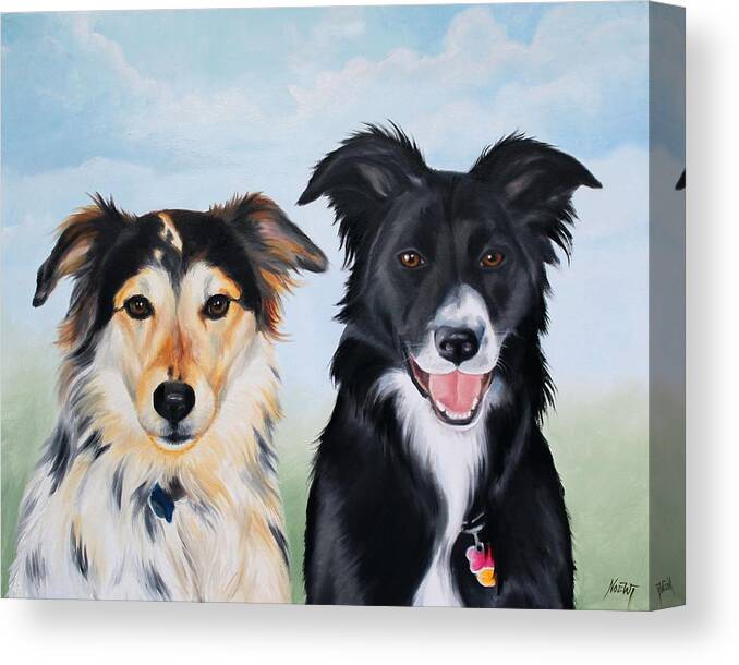 Noewi Canvas Print featuring the painting Caesar and Gypsy by Jindra Noewi