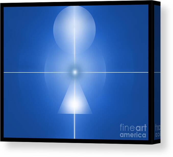 Abstract Canvas Print featuring the digital art Centered Blue by John Krakora
