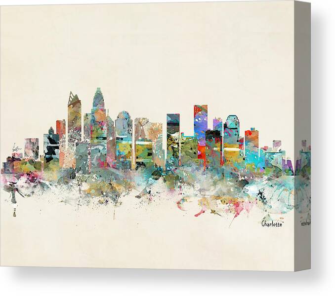 Charlotte Canvas Print featuring the painting Charlotte City by Bri Buckley