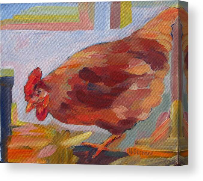 Chicken Canvas Print featuring the painting Chicken Little by Naomi Gerrard