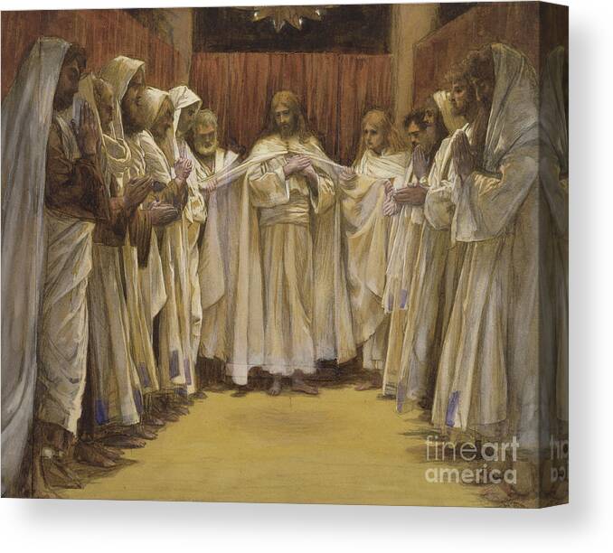 Twelve Apostles Canvas Print featuring the painting Christ with the twelve Apostles by Tissot