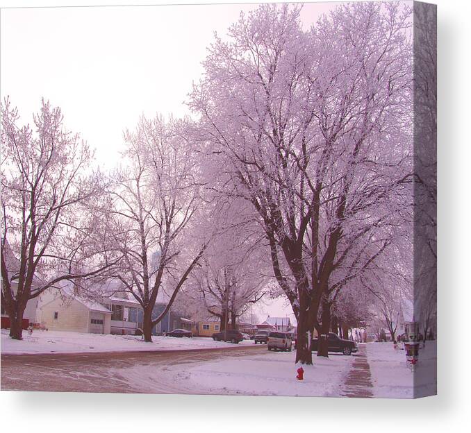 Ice Canvas Print featuring the photograph Christmas Day Lenox Iowa by Kevin Callahan