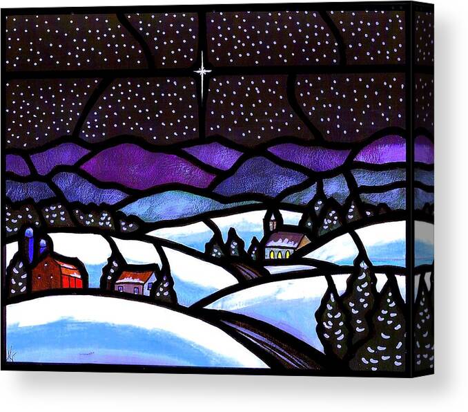 Snow Canvas Print featuring the painting Christmas in the Shenandoah Valey by Jim Harris