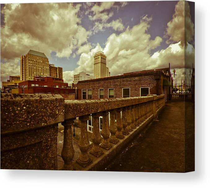 Birmingham Canvas Print featuring the photograph City Federal from the Viaduct by Just Birmingham