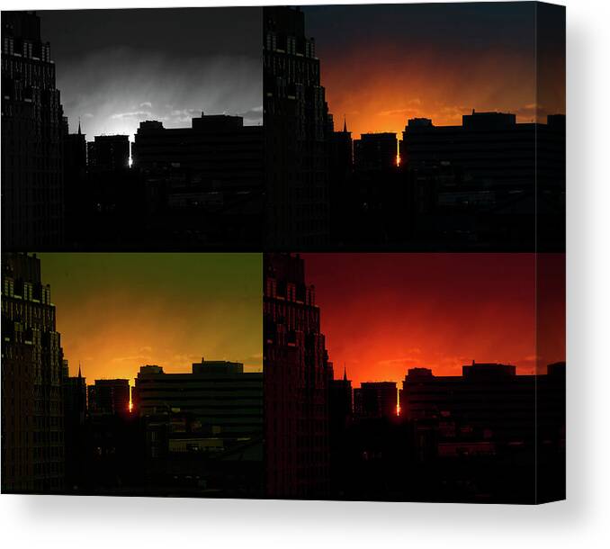 Cityscape Canvas Print featuring the photograph Cityscape Sunset by Jeff Ross