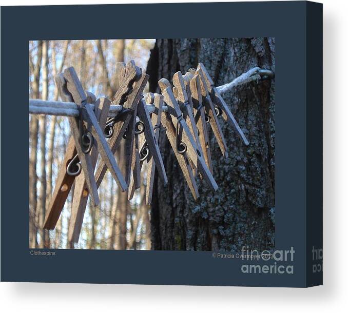 Clothespin Canvas Print featuring the photograph Clothespins by Patricia Overmoyer